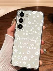 1 件圣诞雪花飘飘软手机壳，一年中最美好的时光，兼容 17/17 Air/17 Pro/17 Pro Max、Honor、Redmi、Galaxy A04e/12/A13/A14/A34/A50/A52/A53/A54/S21/S22/S23/S24/S25/S25Ultra、6A/7A/8A、12T/13T - 無色 - 查看 4