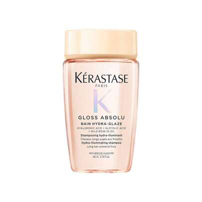 Kérastase Dầu gội chống xơ rối Kerastase [Mini] Gloss Absolu Bain Hydra-Glaze 80ml / Dầu gội bóng mượt cho tóc dễ bị xơ rối / Tóc bồng bềnh, bóng mượt & Hương thơm quyến rũ & Nhẹ nhàng làm sạch da đầu khỏi các chất bẩn cứng đầu & Làm sạch tóc cho mái tóc bóng mượt & Làm săn chắc biểu bì tóc & Dưỡng ẩm cho tóc mềm mượt