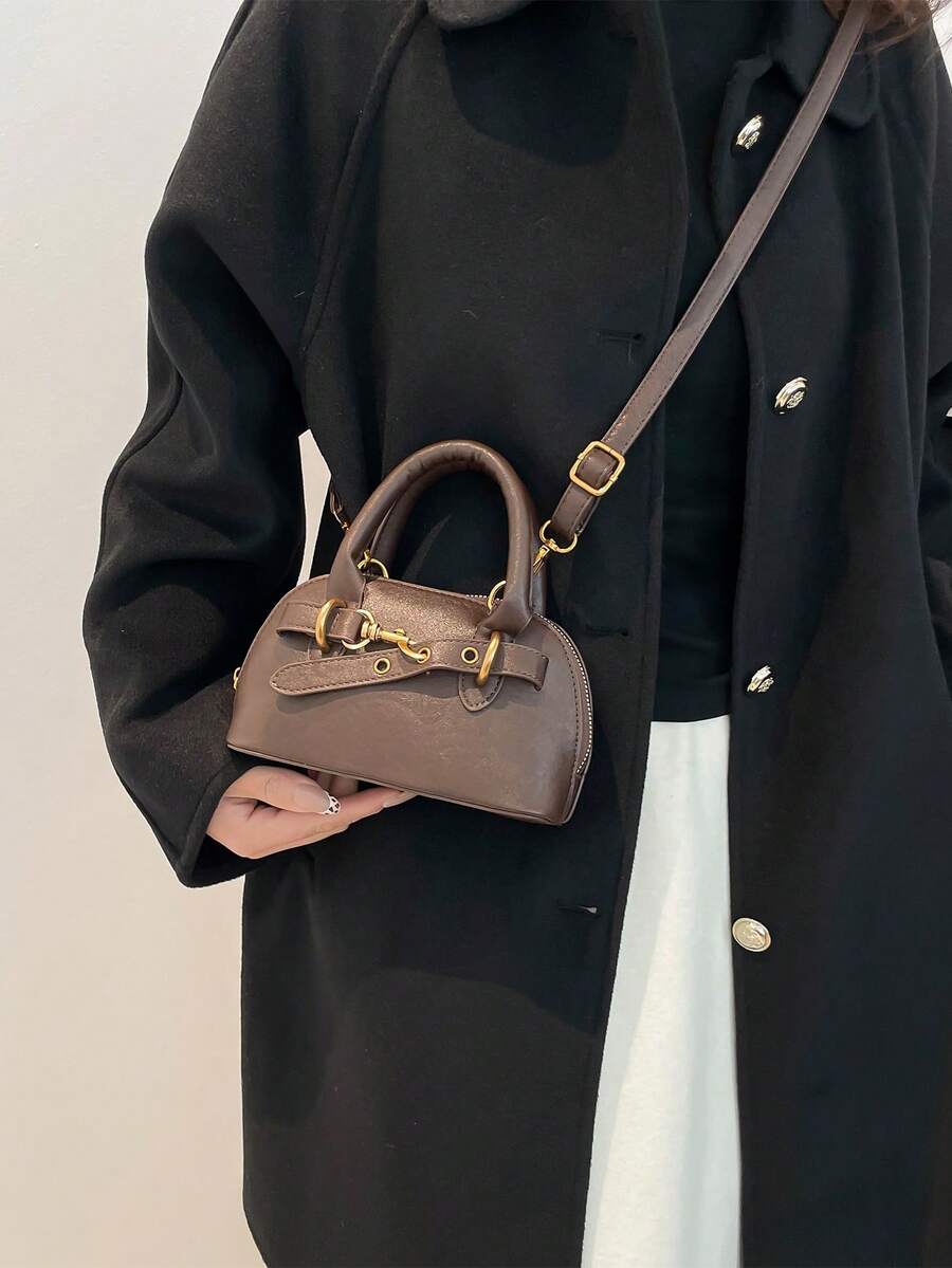 Autumn And Winter High-End Mini Crossbody Bag, New Fashionable Commuting Handbag, High-End Texture Bowling Bag. - Multicolor - View 1