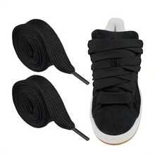 2 Pairs 0.79 Inch Wide Shoelaces - Classic Casual Style, Solid Color Design, Durable Fabric Laces Suitable For Sneakers, Casual Shoes, Classic Lace-Up Shoes, Fabric Lace-Up Shoes - Multicolor - View 4