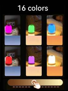 1pc Touch Control Lamp Bedside Lamp, Eye-Caring LED Night Light, USB Powered/Rechargeable Nightlight For Room, Bedroom, Bedside Lamp, Room Decor, Lamp, Christmas Light, Lampshade, Bedroom Decor, Christmas Decoration, Bedroom, Home Decor Living Room, Projector, Bedroom Wall Lamp, Light, LED Lamp, Fairy Lights, Christmas Gift, Home Decor, Christmas - 觸摸小夜燈 - 查看 7