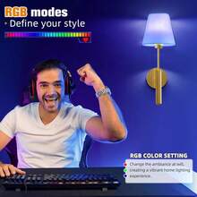 2sets Gold/Black Rechargeable Battery Driven Wall Lights With A 15 Color Temperature Adjustable Remote Control, Battery Powered Non Hard Wired Wall Lights For Bedroom, Farmhouse, Bedside Reading Lights