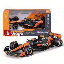 Burago 1 件 1:43 比例压铸 F1 系列 - 迈凯伦 F1 车队 MCL38 2024 年迈阿密大奖赛，由 4 号兰多·诺里斯 / 81 号奥斯卡·皮亚斯特里驾驶，合金材料，逼真复制品，两种包装选择：带驾驶员头盔模型的亚克力展示盒 / 普通纸板盒，收藏品，赛车爱好者的高端礼物，万圣节、圣诞节、生日、家居装饰 - 多色 - 查看 3