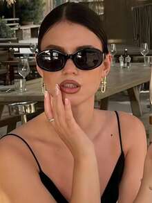 1pc Ladies' Round Plastic Fashion Glasses Suitable For Outdoor Travel, Party Decoration, Blocking Strong Light, Filtering Harmful Rays, Cycling And Everyday Use Boho Beach Accessories For Women Glasses Shades Basics Summer Women Outfits Clothes Business Casual Gifts Color Blocking Boho Vacay Vibes