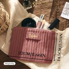 Personalisierte Samt-Kosmetiktaschen, individuelle Make-up-Taschen, Reise-Kulturtaschen, personalisierte Brautjungferngeschenke, individualisierte Hochzeits-Gastgeschenke, Frauengeschenke.