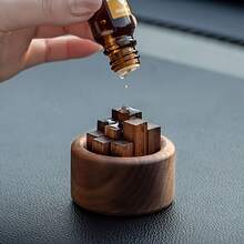 Aromatherapy Diffuser - Walnut Wood, Flameless Electric Cylindrical Desktop Decorative Ornament For Living Room, Study, And Office - Slow Release Of Essential Oils, Long-Lasting Fragrance - Black Walnut - View 3