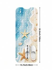 DAJIANG 1 pieza Alfombra de ducha para baño, Alfombra antideslizante para bañera con elementos oceánicos, Alfombra de bañera con agujeros de drenaje y ventosas, Alfombra de baño suave con masaje, Alfombra de ducha para el hogar, Accesorios y decoración para el baño