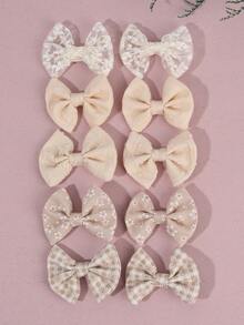 10 szt. spinek do włosów dla dziewcząt na jesień/zimę, spinki do włosów z serii beżowej, lniane spinki do włosów z kokardką, urocze i ciepłe akcesoria do włosów dla dziewcząt, odpowiednie do szkoły, na co dzień i na święta, miękkie akcesoria do stylizacji włosów - Wielokolorowe - Zobacz 8