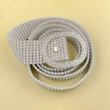 Damen Mode Strass verzierter dünner Taillengürtel, 9 Reihen voll mit Kristallen besetzter weicher Taillengürtel, stilvoller Metallhüftgürtel, vielseitig einsetzbar für Vintage-Röcke, Kleider