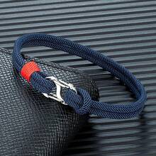 1条海军蓝编织绳手链，双按扣登山扣，男女情侣求生手链，礼物之选 - 雙彈簧扣 - 查看 9