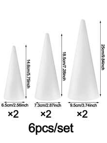 6 pezzi Coni in schiuma per albero di Natale, coni in schiuma fatti a mano, perfetti per artigianato, alberi di Natale, gnomi, matrimoni, compleanni e progetti fai-da-te per decorazioni natalizie, decorazioni invernali per la casa, decorazioni natalizie, regali di Natale, decorazioni natalizie per la casa