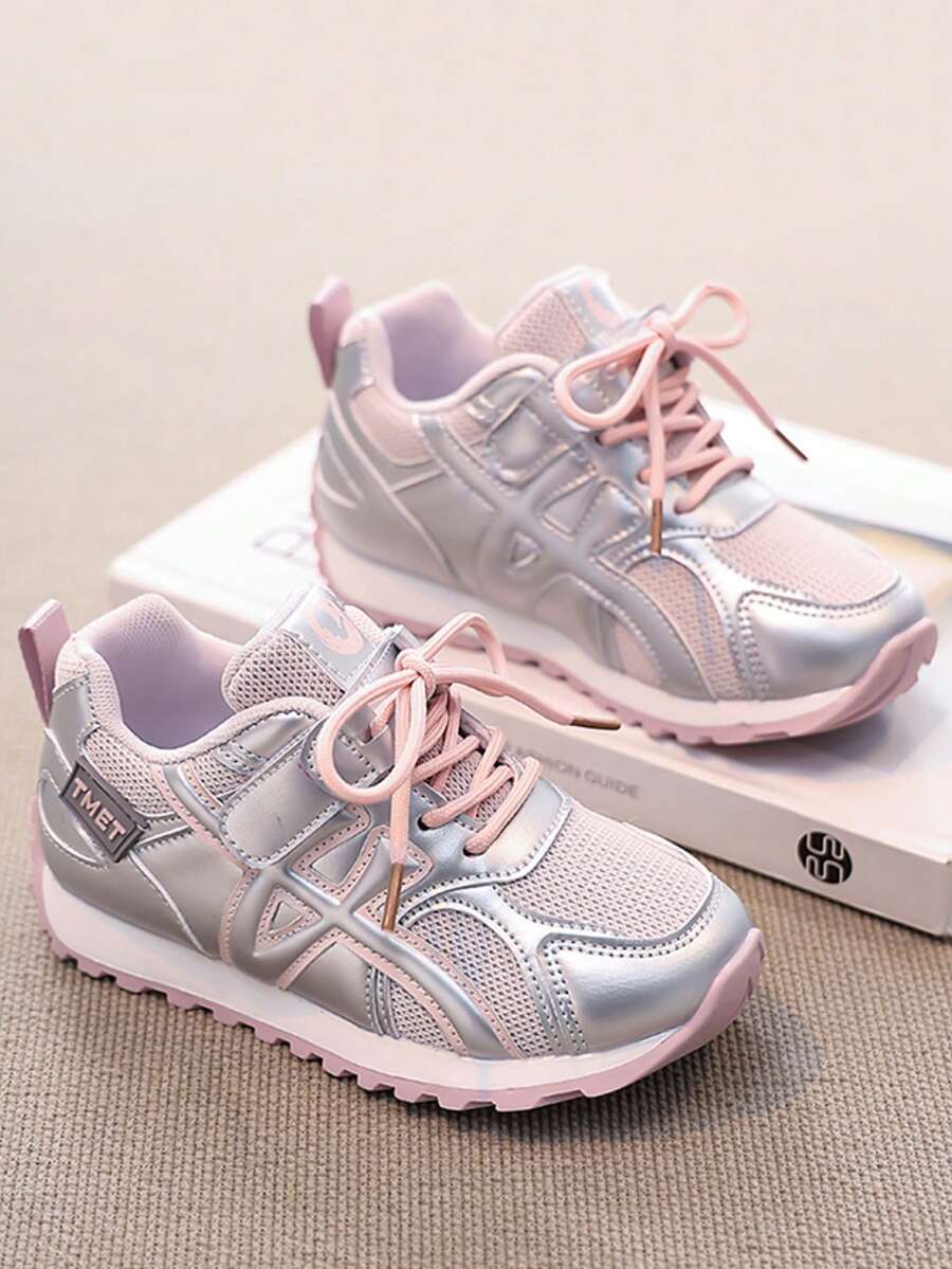 Kids' Sports Shoes, New Spring/Autumn Leather & Mesh Patchwork Casual Shoes, Outdoor Low-Top Sneakers For Big Children