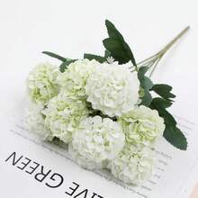 2 pezzi - 1 profumo di 10 teste di crisantemi artificiali a sfera, fiori realistici per matrimonio, compleanno, festa, decorazione domestica, profumo di fiori finti come regalo per vaso da casa, sala da pranzo, camera da letto, festa di compleanno