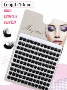 120 peças/168 peças Cílios Postiços Pretos DIY, Cílios Falsos de Vison 150D, Cílios em Cachos Grossos, Extensão de Cílios em Cachos com Enrolamento C/D, Cachos de Cílios, Cílios Individuais, Cílios, Cílios Falsos