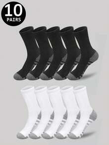 2/5/10/20 Pairs Of Men's Striped Print Mid-Calf Socks, Spring And Summer Set, Casual And Comfortable Socks, Suitable For Daily Wear, Simple Men's Socks Suitable For All Seasons, Sports Simple Style Mid-Calf Socks, Fall