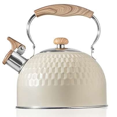 choxila 1 ấm đun nước 2L màu trắng, bề mặt nhám, có còi báo hiệu, thích hợp dùng cho bếp ga, phù hợp cho gia đình, quán trà và các dịp khác, đồ dùng nhà bếp, đồ dùng học tập, phụ kiện du lịch.