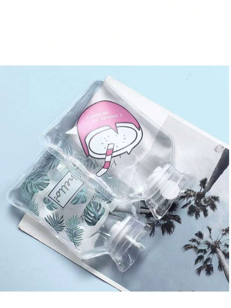 زجاجة ماء ساخن شفافة بتصميم كرتوني جديد، دفاية يدوية صغيرة محمولة قابلة لإعادة التعبئة، وسادة تدفئة للبطن، كيس ماء ساخن مقاوم للانفجار