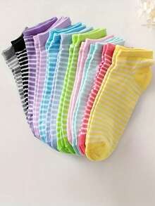 3/5/10/12/16/20 Paar sortierte Süßigkeiten-Farbige, bequeme & modische Unisex Lässig socken