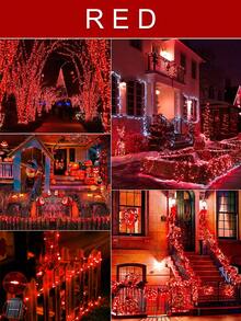 1pc Solar Powered LED String Lights, Length Options: 7m/12m/22m/32m (23ft/39ft/72ft/105ft), Solar Fairy Lights, 8 Flashing Modes, 50/100/200/300 LED Bulbs, Waterproof Outdoor Lighting String For Garden, Yard, Tree, Christmas, Wedding, RV, Halloween - IP65 Outdoor Solar Lights, Garden Lighting | Holiday Lighting | Christmas Lights | Solar Lights