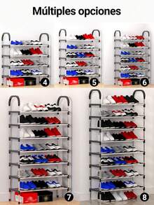 7 NIVELES Zapatera Zapatero Gabinetes de zapatos de multicapas simples Fácil de instalar Zapatos Organizad - Séptimo piso - Ver 5