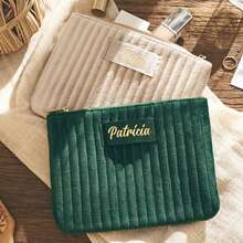 Personalisierte Samt-Kosmetiktaschen, individuelle Make-up-Taschen, Reise-Kulturtaschen, personalisierte Brautjungferngeschenke, individualisierte Hochzeits-Gastgeschenke, Frauengeschenke.