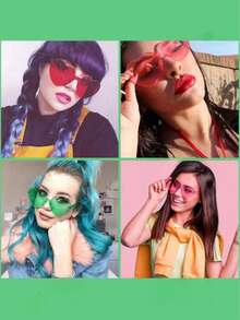 10/12 Peças - Óculos Sem Aro em Formato de Coração, Óculos em Formato de Coração, Óculos Sem Armação em Formato de Estrela de Cinco Pontas, Uma Ampla Variedade de Óculos Transparentes Verdes para Lembrancinhas de Festa, Perfeito para Festas na Piscina e na Praia, Festas de Verão. Óculos Transparentes em Formato de Coração para Festas, Festa de Feriado