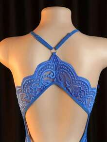 性感内衣，开裆，镂空连体裤，女士连体裤和性感紧身衣 - 寶藍色 - 查看 5