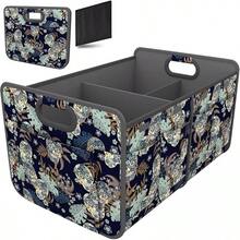 Homeve Car Trunk Organizer, Car Storage, Reinforced Handles, Collapsible Multi-Compartment Car Organizers, Foldable And Waterproof, 600D Oxford Polyester, Suitable Any Car, SUV,-Van, Black2025 - 骷髏花 - 查看 12