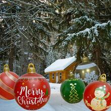 1 كرة زخرفية قابلة للنفخ لديكور حديقة عيد الميلاد، زينة شجرة عيد الميلاد الخارجية، لوازم ديكور عيد الميلاد المنزلي، ديكور الغرفة في فصل الشتاء