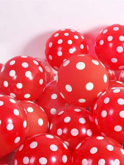 10/20/50 pezzi Palloncini in lattice rossi a pois, palloncini a forma di coccinella rossa, palloncini in lattice rosso rubino a pois unici per la festa della mamma, San Valentino, compleanno, matrimonio e decorazioni per feste
