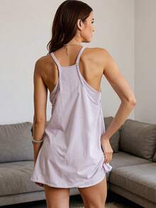 Women's Sleeveless Athletic Mini Dress With Built-In Shorts, Hot Shot Summer Sundress - View 3