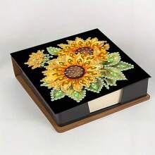 Bộ tranh đính đá 5D - Hộp đựng sổ tay hình hoa - Quà tặng thủ công độc đáo, Bộ tranh đính đá, Hình tròn bất đối xứng, Quà tặng thủ công độc đáo cho bàn làm việc tại văn phòng và gia đình - Nhiều màu - Xem 16