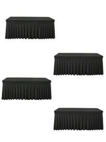 1 pieza Mantel de mesa de tela de espándex blanco, resistente a las arrugas y lavable, se ajusta a mesas de comedor rectangulares, funda elástica para mesa de patio, adecuada para bodas, banquetes, fiestas, estilo Ins de lujo, mantel elástico blanco para hotel, banquete, cumpleaños, conferencia