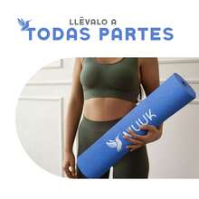 MUUK FITNESS 1 pieza Tapete de yoga antideslizante de 150x60 cm con 4 mm de grosor, tapete ligero y portátil para ejercicios de yoga, pilates, estiramientos y fitness, esterilla cómoda y estable para entrenar en casa, estudio o al aire libre - Azul Rey - Ver 10