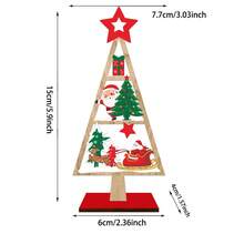 1 pieza de decoración de escritorio de madera de Navidad, adornos de árbol de Navidad de madera para decoración de escritorio, decoración de ambiente para fiestas y festivales, pequeños regalos creativos, adecuados para decoración navideña del hogar y decoración de fiestas festivas - Multicolor - Ver 10