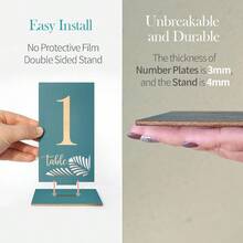 Wooden Table Numbers 1253.2x5.8 Inch Double Sided Rustic Blue Wedding Table Number Signs With Wooden Base Wedding Centerpieces For Banquet Restaurant Party Decor Blue 125 - 藍色 - 查看 4