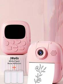 Máy in ảnh kỹ thuật số Dmall Plus kèm 3 cuộn giấy in nhiệt, màn hình HD 2 inch, độ phân giải 2400W, chụp ảnh 720P, pin sạc tích hợp 1200mAh, sạc USB tiện lợi, sạc đầy trong 2 giờ, có thể chụp liên tục hơn 2500 ảnh, xoay 180 độ, thích hợp để khám phá thế giới từ nhiều góc độ chỉ với một nút bấm in ảnh. - Nhiều màu - Xem 5