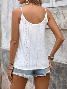 2pcs Solid Front Button V-Neck Camisole - Black+White - View 2