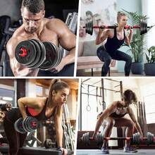 Mancuernas para ejercicios, Juego de mancuernas ajustables, 15KG, Mancuernas para hombres, Mancuernas para mujeres, Se pueden usar como Barbells, Kettlebells, Push-up Racks, Juegos de Fitness de Barbells y Mancuernas con varillas de conexión - 1 - Ver 3