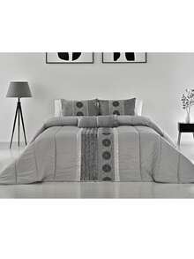 Nordic-Style Duvet With Microfiber Down Pillowcase. Printed All-Season Duvet. Reversible. Available In Various Colors. Nordic-Style Duvet With Filling. Available In Various Sizes. - Silver Gray - View 2