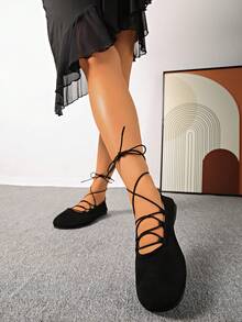 Women's Round Toe Flat Soft Bottom Casual Shoes, Versatile Solid Color Elegant, Fashionable Vacation, Neutral Sports, Preppy, Party, Commute, Basic, Beach, Bohemian, Casual, Cute, Punk, Retro, Wedding, Business, Party, Outdoor, Sexy, Chinese Retro Style, Lolita, New Chinese Retro Style, Y2K, Gothic, Western, Street, Cute, Western Wedding, Chinese Wedding, Nightclub, Workwear, Criss-Cross, Drawstring Flats, Beach, Holiday, Wedding, Office, Home, Gym, Outdoor, Spring, Summer, Autumn, Winter