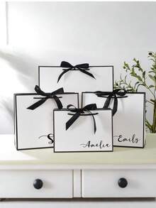 1pc Customized Wedding Gift Bag, Personalized Name Gift Bag, Thank You Gift Bag, Ribbon Drawstring Bag, Birthday Gift Bag, Bridesmaid Gift Bag, Suitable For Any Occasion. Purchase Personalized Bridesmaid Gift Bag, Holiday Calendar - Multicolor - View 5