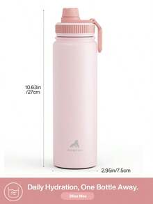 18/26/40 oz Insulated Stainless Steel Sports Water Bottle with Spout & Handle Lids,Wide Mouth Water Jug with Double Walled Leak Proof Keep Cold for 24 Hrs Hot for 12 Hrs - 26oz粉紅色 - 查看 6