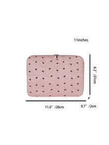 蝴蝶结图案多尺寸笔记本电脑包，手持电脑保护套，平板电脑收纳袋，适用于 13/13.3/14/15/16 英寸笔记本电脑、笔记本、Chromebook 等 - 粉色 - 查看 9