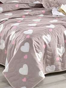 240x225cm Quilted Bedspread – 65% Cotton, 35% Polyester Fabric – Oversized Multi-Purpose Coverlet – Soft, Durable, And Breathable – Ideal For Beds, Sofas, And Everyday Use MADE IN TURKEY - Dusty Pink - View 4