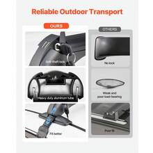 Roof Rack Cross Bars, Universal Fit For Naked Roofs Without Raised Rails/Flush Rail/Black Moldings, 165 LBS Capacity, Lockable Heavy Duty Aluminum Crossbar Racks Roof Rail Rooftop Luggage Canoe - 48英吋 - 查看 5