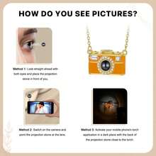 1pc Customized Photo Projection Necklace, Angel's Tear Stainless Steel Pendant With Personalized Photo Inside, Mother's Day Gift - Orange Camera - View 8