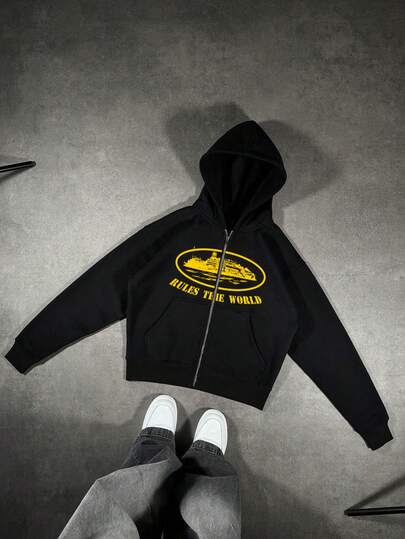 Men's Casual Zip-Up Hoodie Sweatshirt, Fall