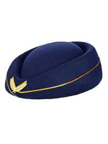 D EXCEED 1/2/3 Pcs Stewardess Hat, Scarf & Airplane Pin Set – Women's Flight Attendant Cosplay Accessories For Halloween, Themed Parties & Costume Events - Multicolor - View 18