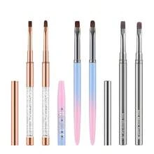 Nail Art Clean Up Brushes,Flat/Oval/Fine Angled Gel Nail Brushes,For Nail Art Design Painting DIY And Cleaning Polish Mistake On The Cuticles - Multicolor - View 1